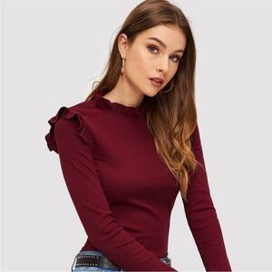 Frill Trim Solid Tee